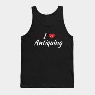 I Love Antiquing Cute Red Heart Tank Top